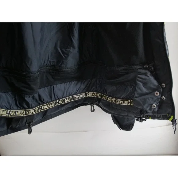 Grenade Fatigue Project Snowboard Ski Snow Hooded Jacket‎ Black Mens LARGE